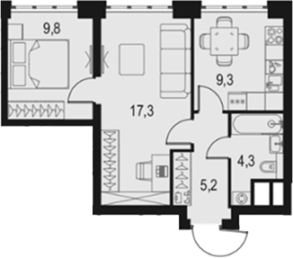 2-комн., 45.9 м², 21/67 этаж, ЖК «Левел Южнопортовая»