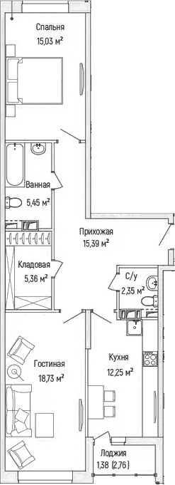 2-комн. Рига Хиллс