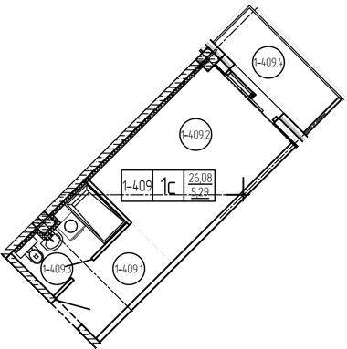 Студия квартира, 26.08 м² в ЖК Лучи — фото 2