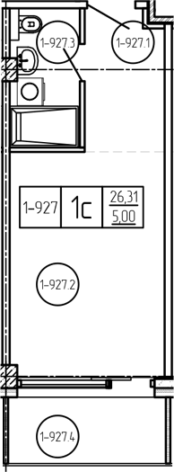 Продается 1-комн. квартира, 26.53 м²