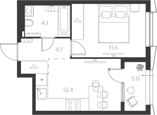 Продается 1-комн. квартира, 32.2 м²