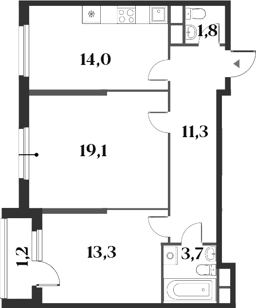 2-комн. Миниполис 8 Кленов