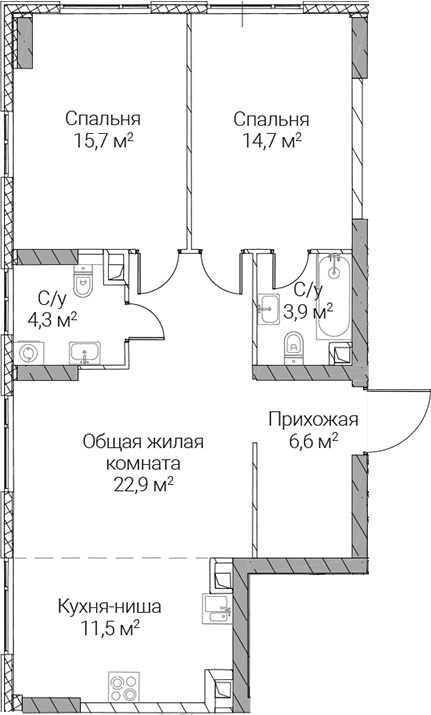 3-комн. СЕЗАР СИЛИКА