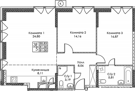 3-комн. ЭВОПАРК Сокольники