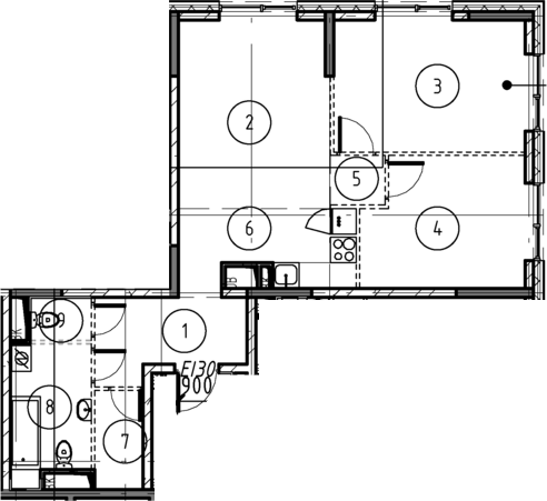 2-комн., 65.8 м², 15/17 этаж, ЖК «Форевиль»