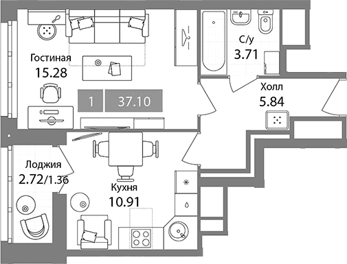 1-комн. Планерный квартал