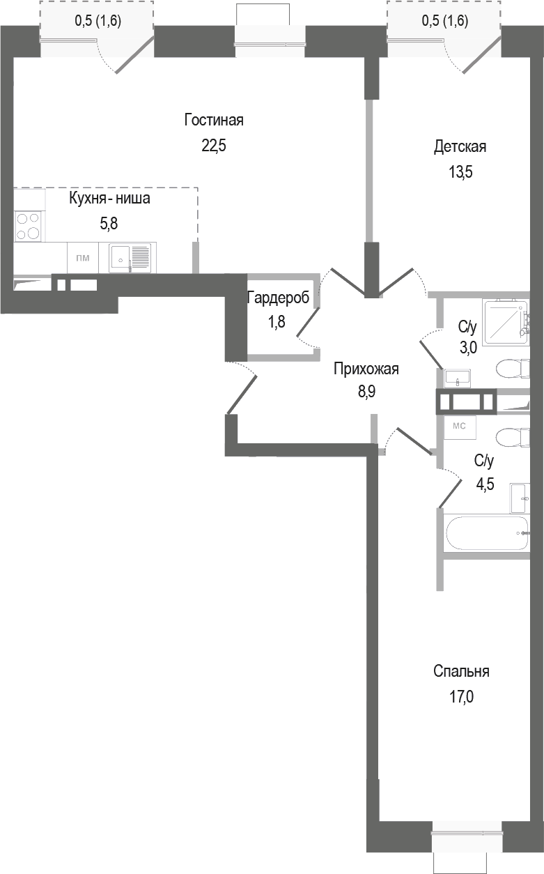 3-комн. Киноквартал