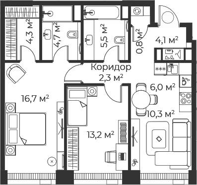 3-комн. Веер