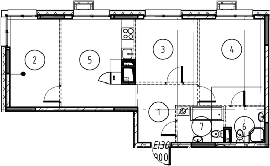 3-комн., 65.6 м², 9/17 этаж, ЖК «Форевиль»