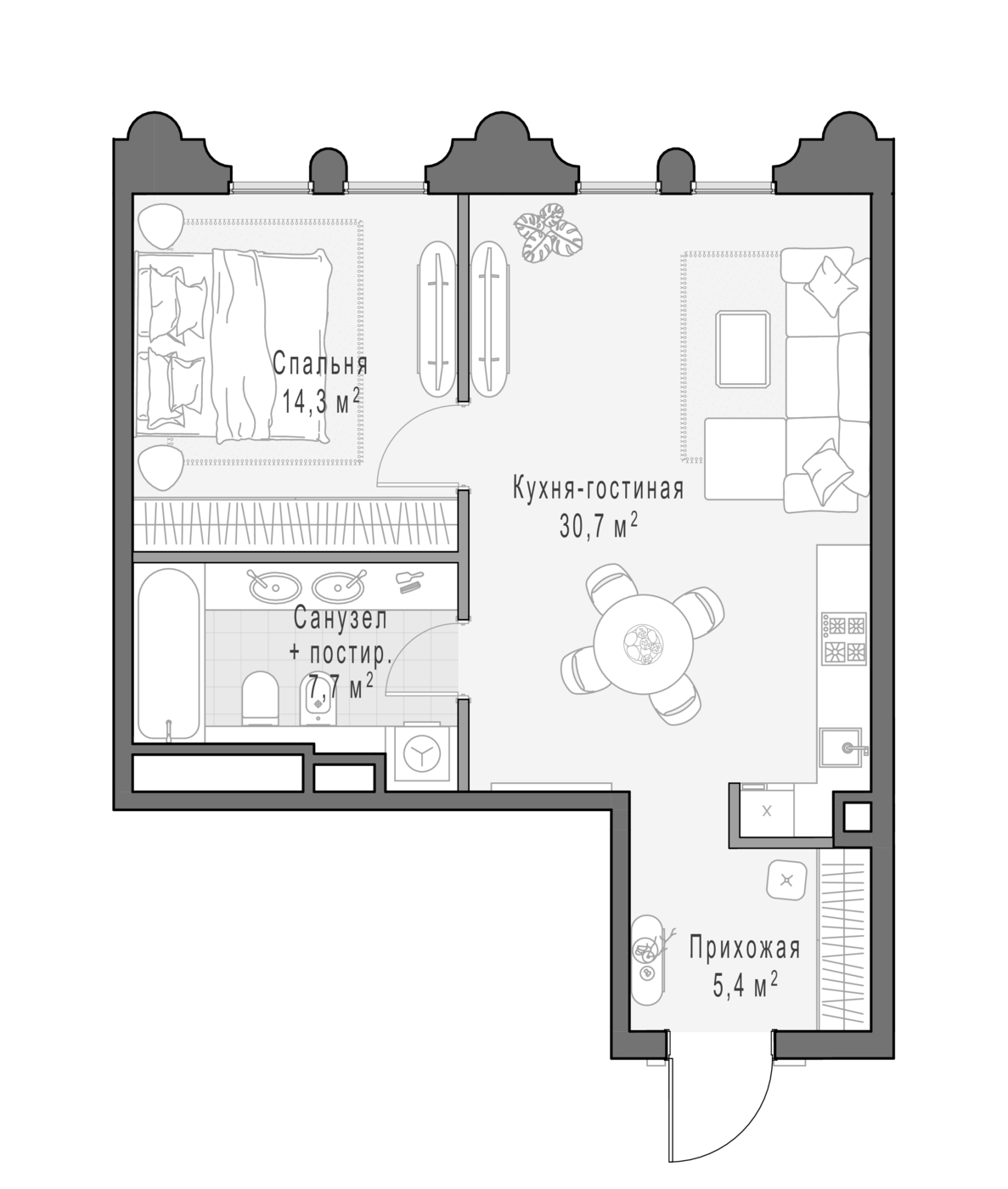 2-комн. Клубный квартал Фрунзенский