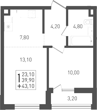 2-комн. квартира, 39.9 м² в ЖК Югге — фото 3