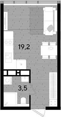 Студия квартира, 22.7 м² в ЖК DОГМА ПАРК — фото 2