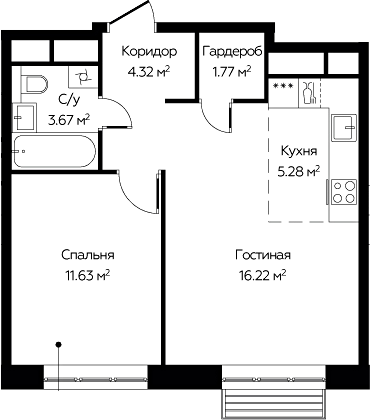 2-комн. Новоград Павлино