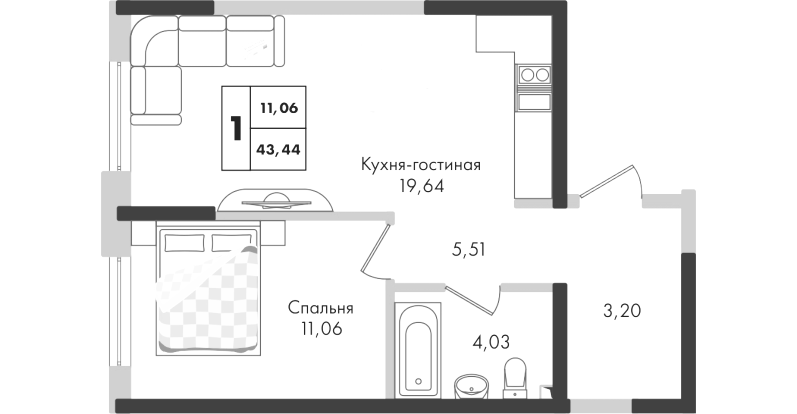 2-комн. Зеленая территория