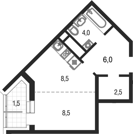 Студия, 29.5 м², 10/25 этаж, ЖК «Котельники парк»