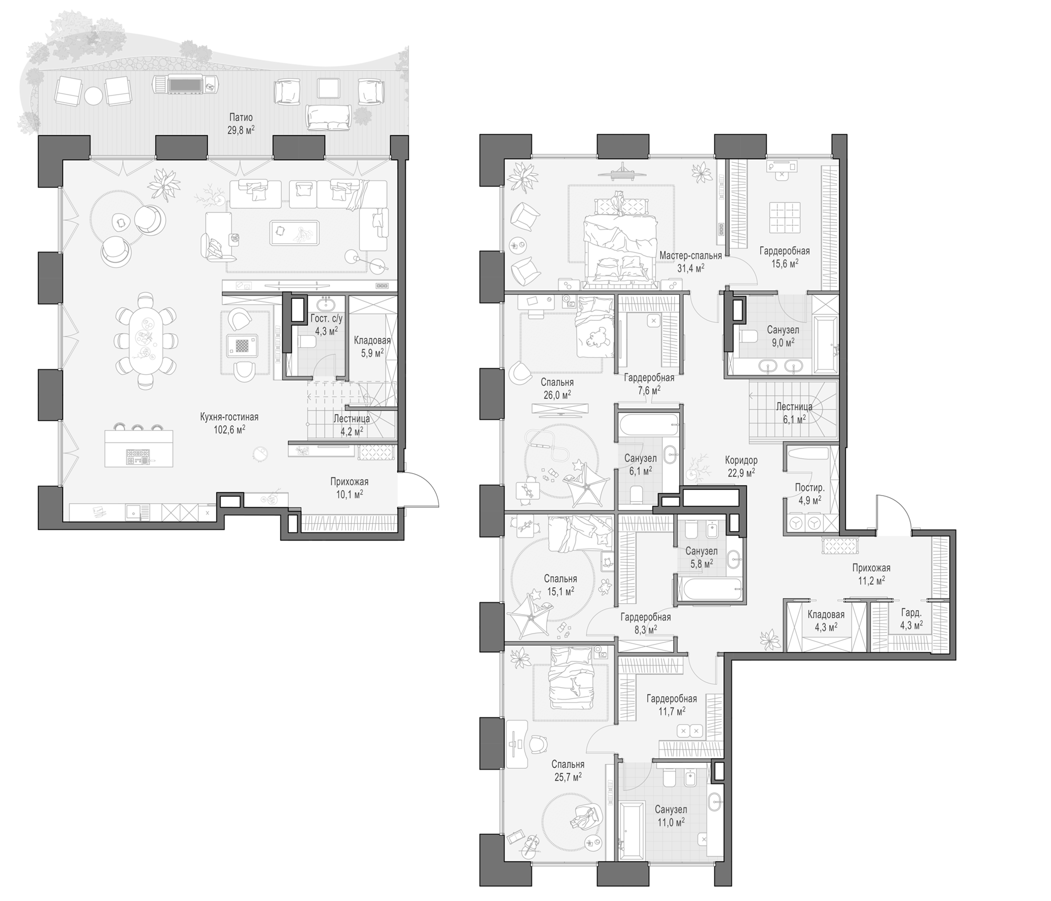 4+ комнаты, 355.5 м², 1/12 этаж, ЖК «Клубный квартал Фрунзенский»