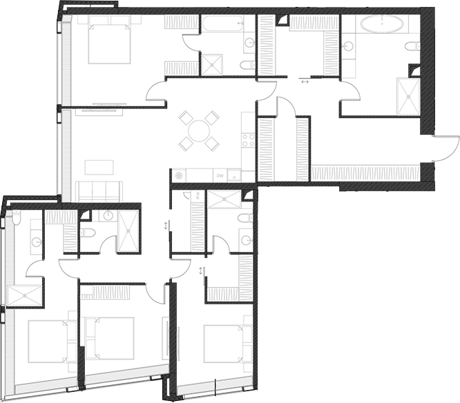 Студия, 188.84 м², 72/85 этаж, ЖК «Дом Дау»