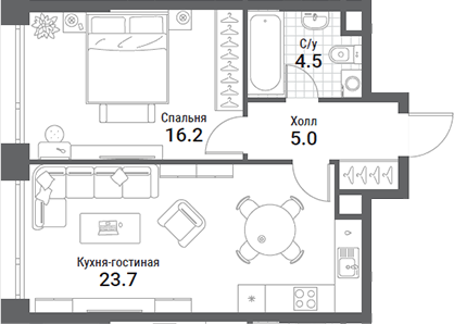 2-комн. Нагатино Ай-Лэнд