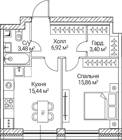 1-комн. СЕЗАР СИТИ