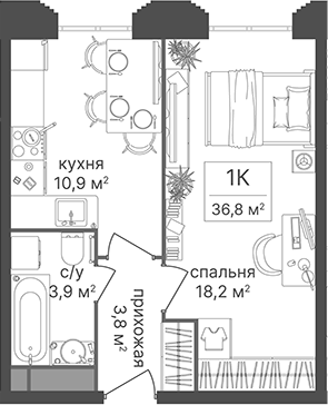 1-комн. Гостиничный комплекс Варшавские ворота