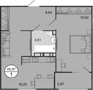 2-комн. квартира, 44 м² в ЖК Событие — фото 2