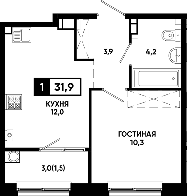 1-комн. Резиденция Софи