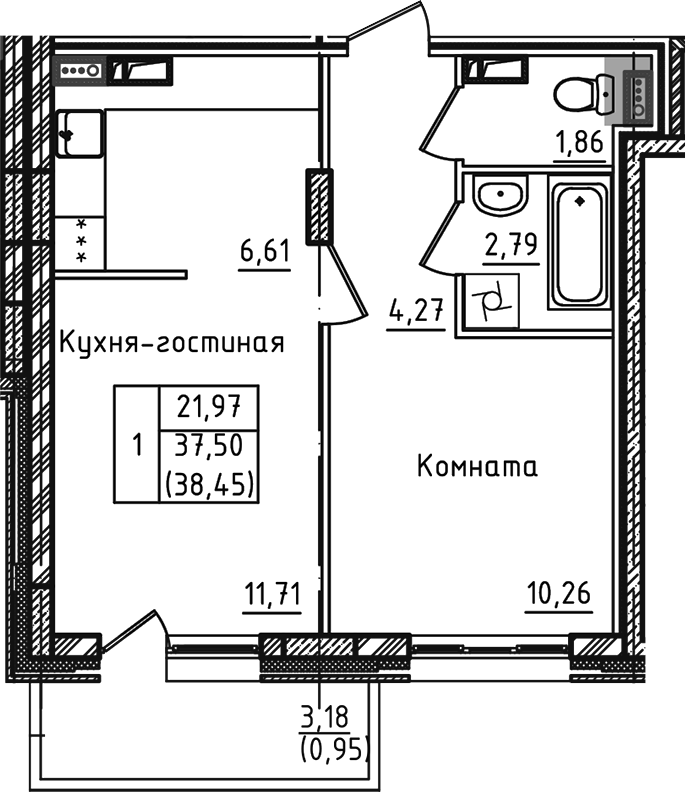 2-комн. Зеленый город