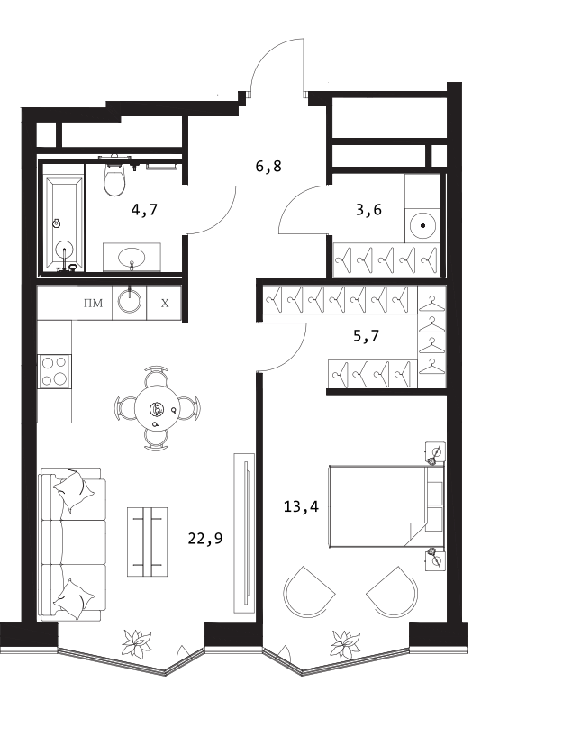 2-комн. A. Residence