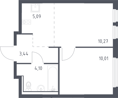 2-комн., 32.9 м², 17/17 этаж, ЖК «Пригород Лесное»