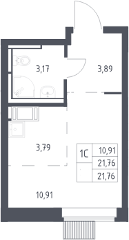 Студия, 21.76 м², 25/25 этаж, ЖК «Большое Путилково»