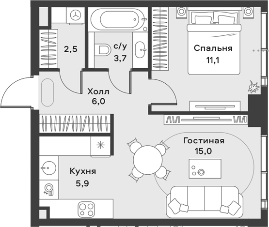 2-комн. АЛИА