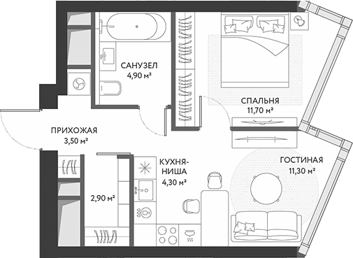 2-комн. ХАЙДАУТ