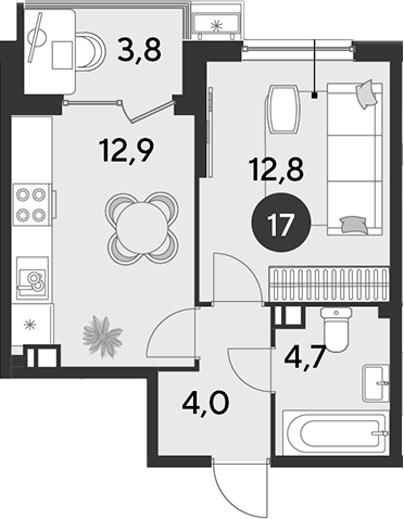 1-комн. квартира, 34.4 м² в ЖК Парк Победы — фото 2