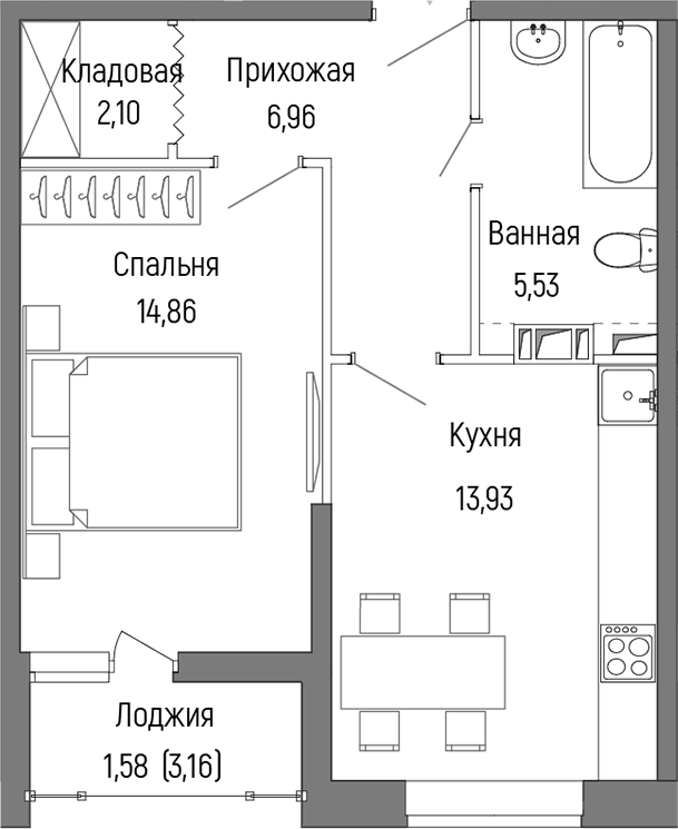 1-комн. Рига Хиллс