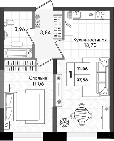 2-комн. Зеленая территория