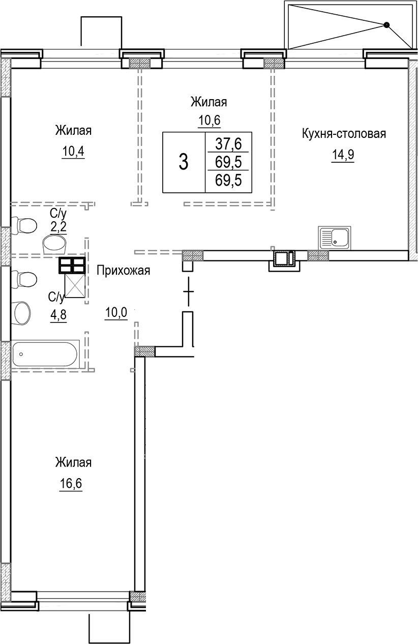 4-комн. Лесная Отрада