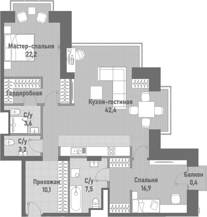 3-комн. Ренессанс