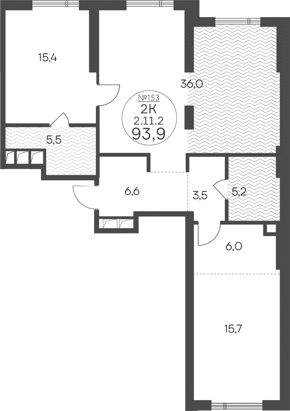 3-комн., 93.9 м², 11/21 этаж, ЖК «Клубный квартал КРЫЛАТСКАЯ 33»