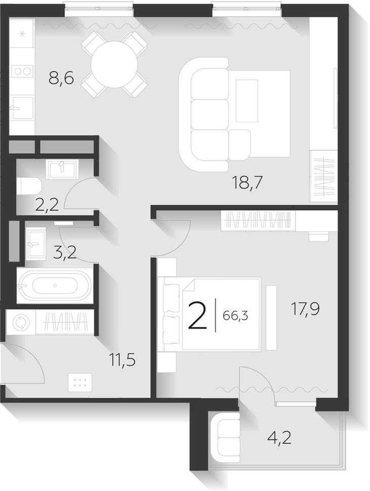 2-комн. LeePrime Residences Polyana Sochi