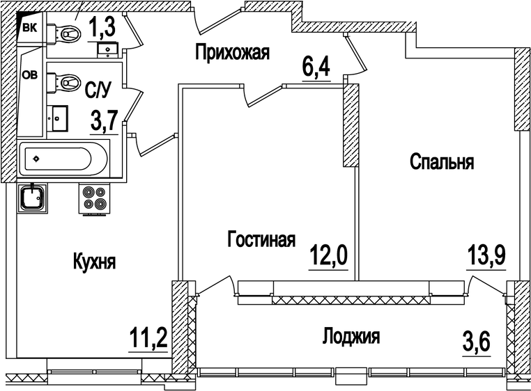 2-комн. Рассказово