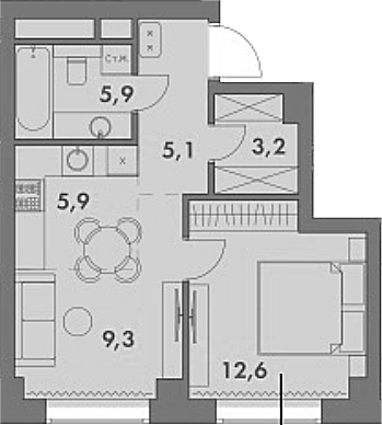 2-комн. Родина Парк