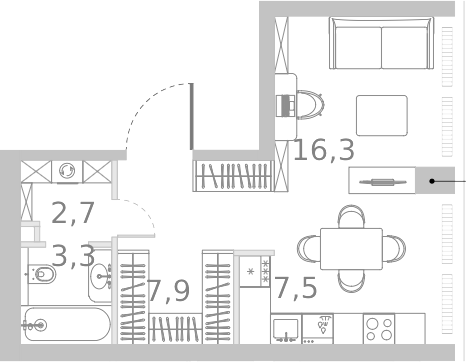Студия, 37.7 м², 9/45 этаж, ЖК «Ривер Парк Кутузовский»