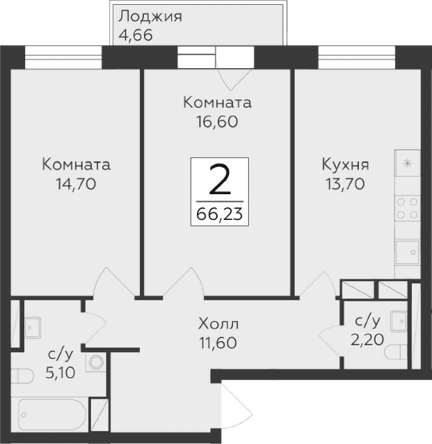 2-комн. Малаховский