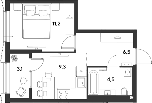 Продается 1-комн. квартира, 31.5 м²