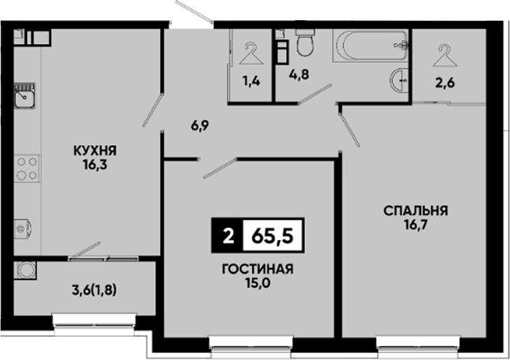 2-комн. Квартал на курорте Моя Легенда