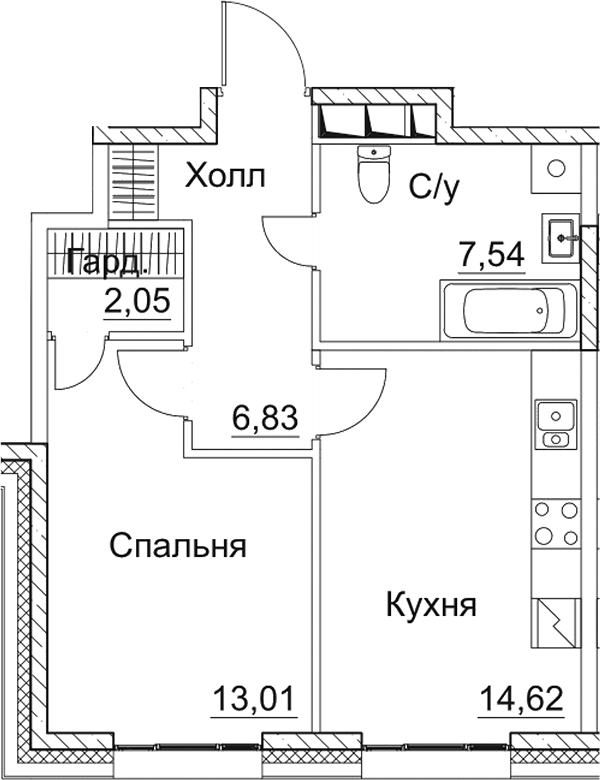1-комн. СЕЗАР СИТИ
