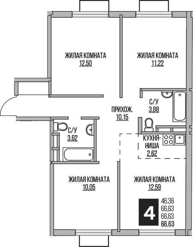 4-комн. Гранель Аникеевский