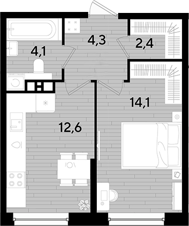 1-комн. квартира, 37.5 м² в ЖК DОГМА ПАРК — фото 2