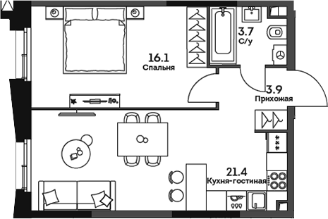 2-комн. ТВЕЛВ