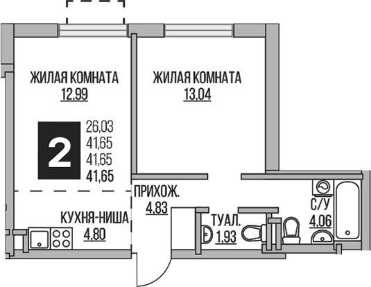 2-комн. Гранель Аникеевский